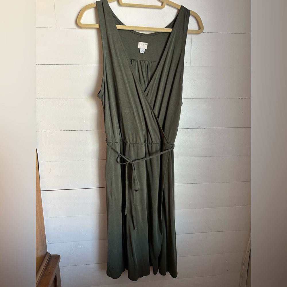Olive sleeveless dress